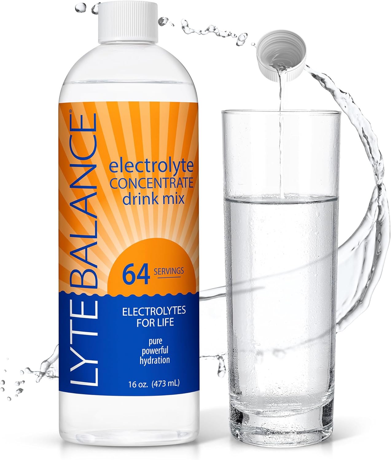 Electrolyte Concentrate Liquid Drink Mix with Sodium, Potassium, and Magnesium for Daily Hydration and Muscle Recovery - No Sugar, Keto-Friendly (64 Servings)