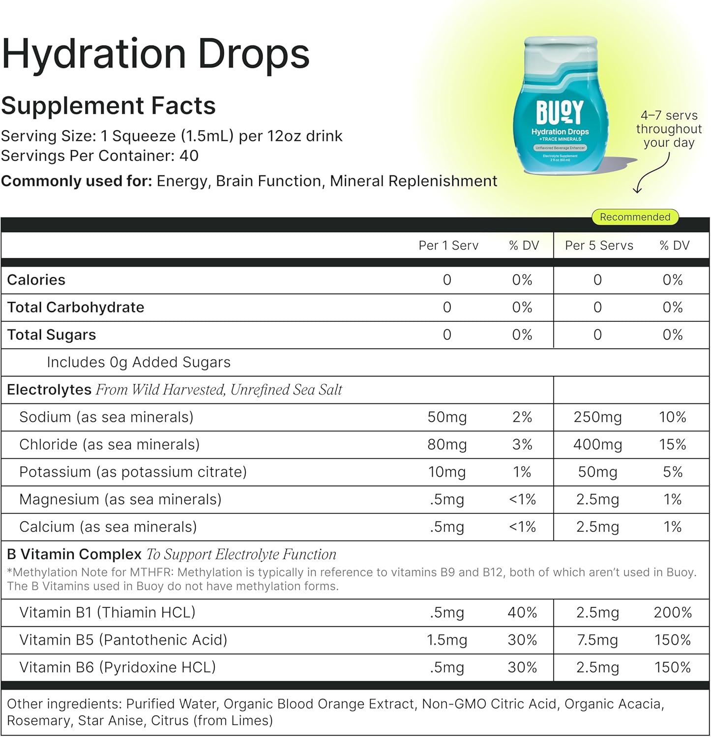 Electrolyte Drops Without Sugar or Sweeteners - Mineral, Vitamin & Antioxidant Blend for Hydration - Unflavored - 3 Pack