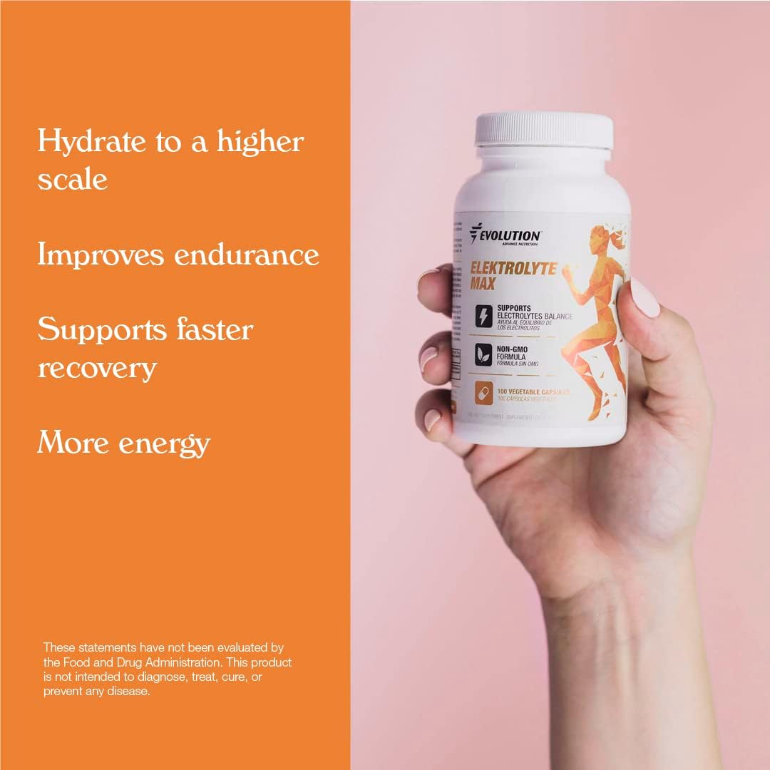 Electrolyte Max Dietary Supplement for Endurance & Recovery - Non-GMO Formula - 100 Vegetable Capsules