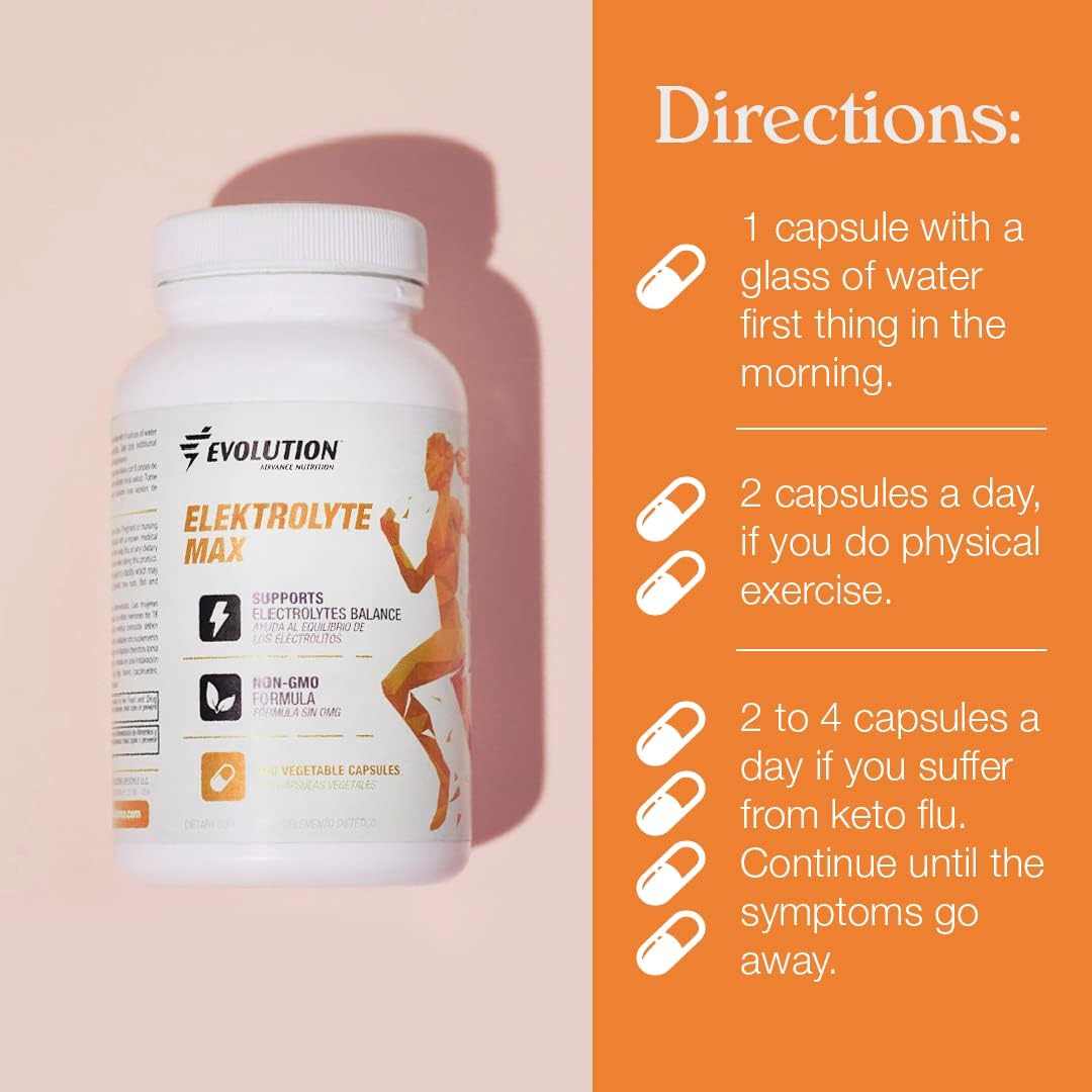 Electrolyte Max Dietary Supplement for Endurance & Recovery - Non-GMO Formula - 100 Vegetable Capsules