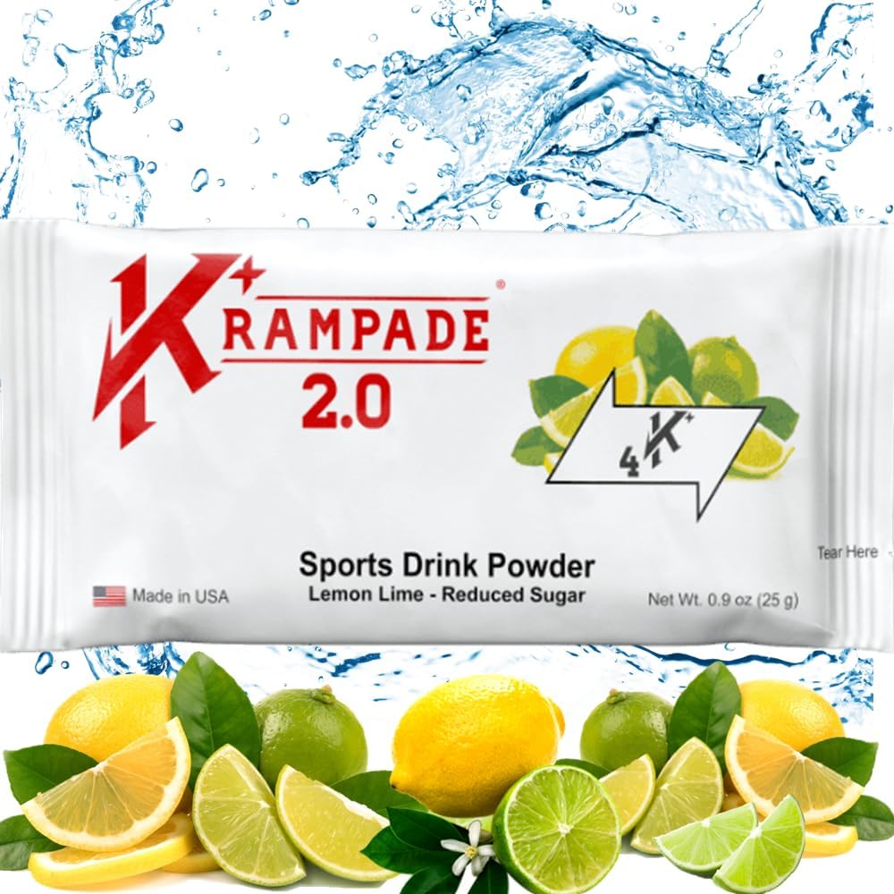 Electrolyte Powder Supplement with 50mg Magnesium and 4000mg Potassium for Instant Cramp Relief and Hydration - 4X More Effective Than Coconut Water