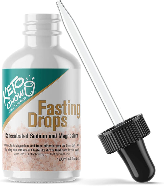 Electrolyte Replenisher for Intermittent Fasting | Keto Chow Fasting Drops | Sodium & Magnesium Supplement | 120ml Flask