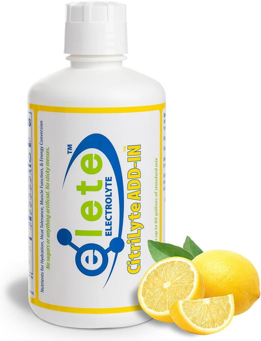 Elete CitriLyte Electrolyte Add-in Drops - Natural Hydration Supplement with Lemon Flavor - Muscle Cramp Relief - 32 oz