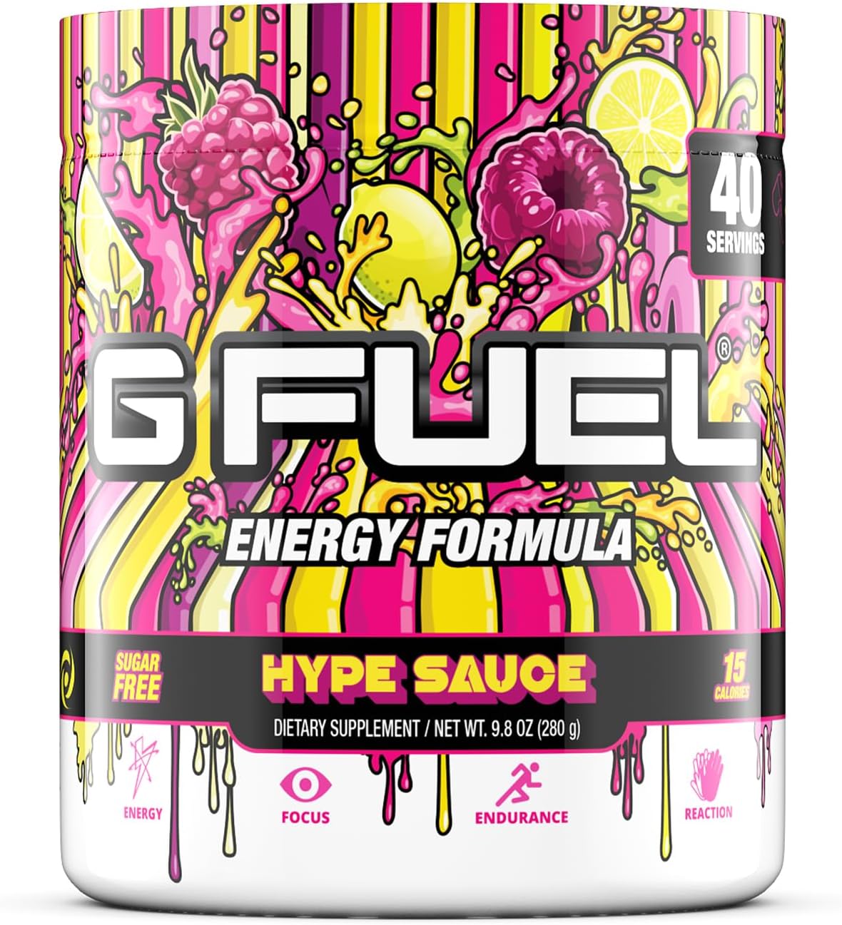 Elite Energy Formula: G Fuel Hype Sauce Energy Powder - Sugar Free Focus Supplement with Clean Caffeine (40 Servings, Fruit Punch)