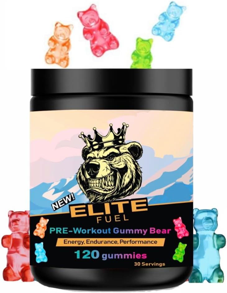 Elite Fuel Pre Workout Gummies - Boost Energy, Increase Strength, Enhance Pump, Improve Athletic Performance, and Endurance