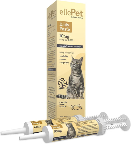 ELLEPET Dailymetabolism boosterPaste for Cats 10 mg - Supports Joint, Stress, Itching, Neuro, and Senior Cat Wellness - For Cats 8lbs and Up