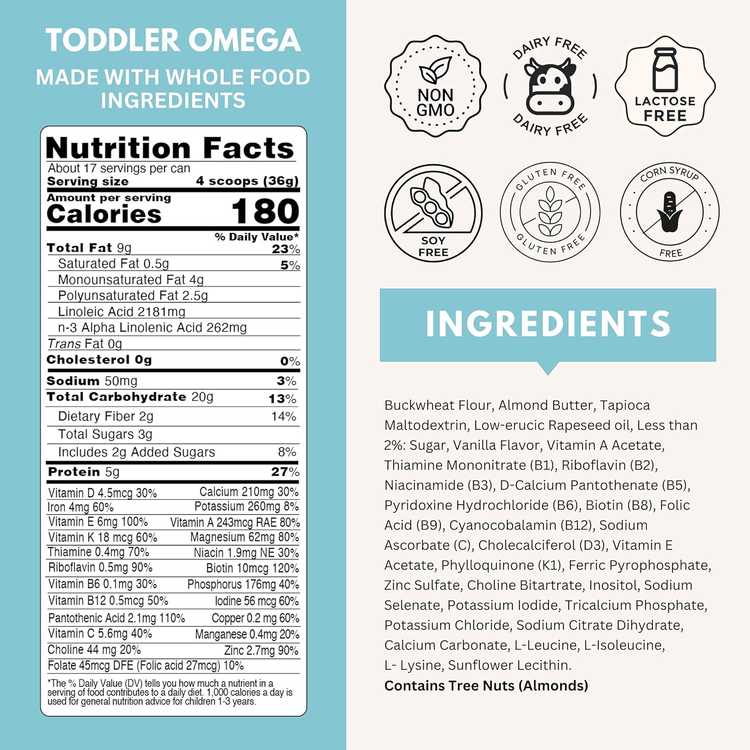 ELSE Nutrition Plant-Based Toddler Formula for Brain Development - Dairy-Free & Lactose-Free (22 oz, 1 Pack)