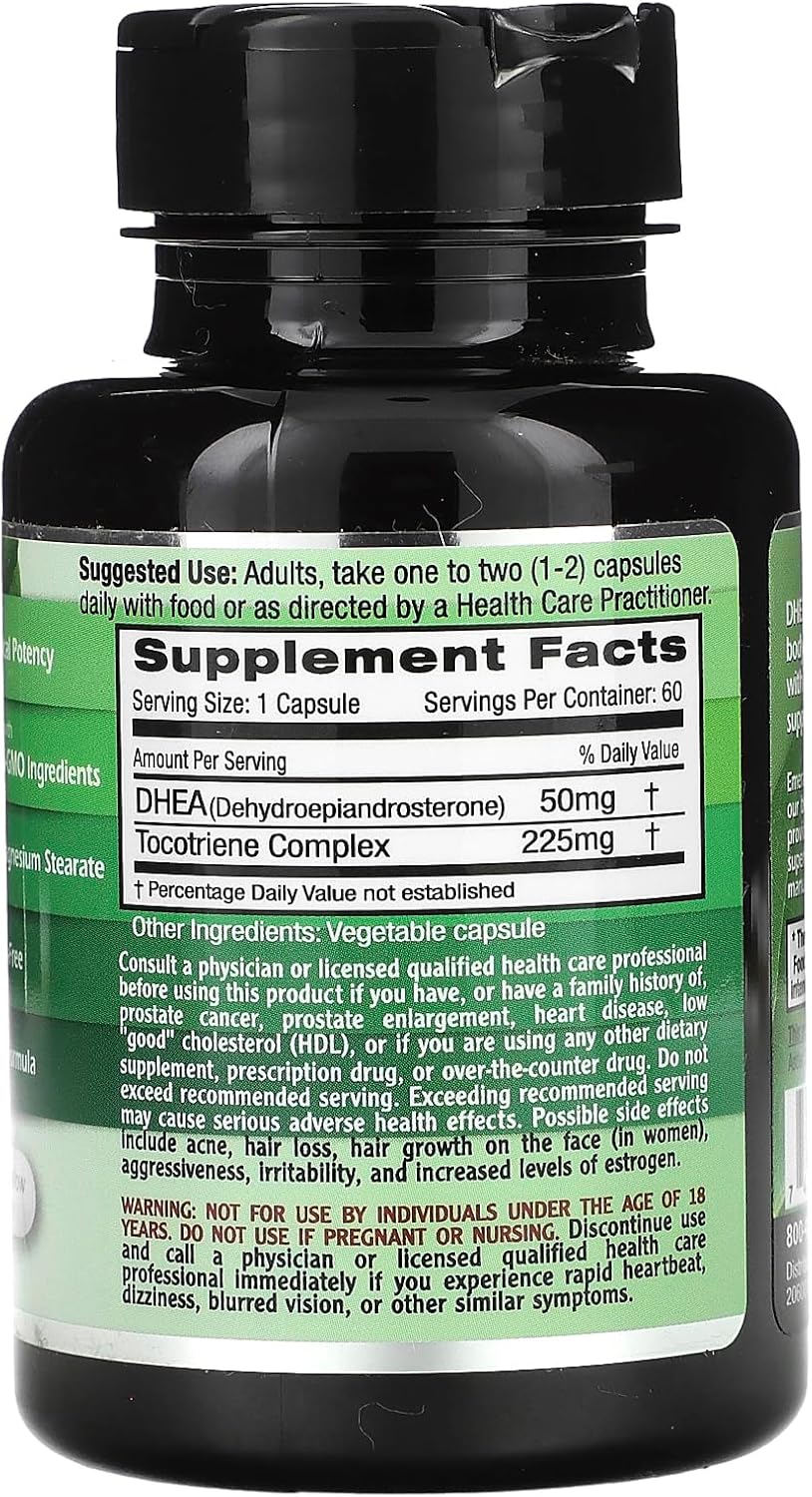 Emerald Labs DHEA 50mg Adrenal Support Supplement - Hormone Balance - Gluten-Free - 60 Vegetable Capsules