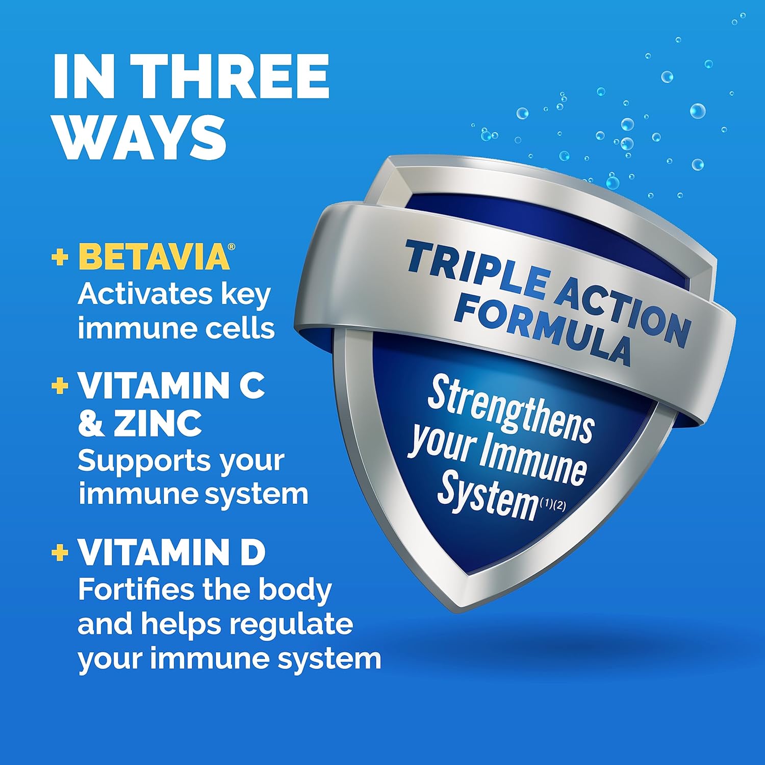 Emergen-C Immune+ Gummies with BetaVia, 1000mg Vitamin C, B Vitamins, Vitamin D, Antioxidants - Super Orange, 45 Count