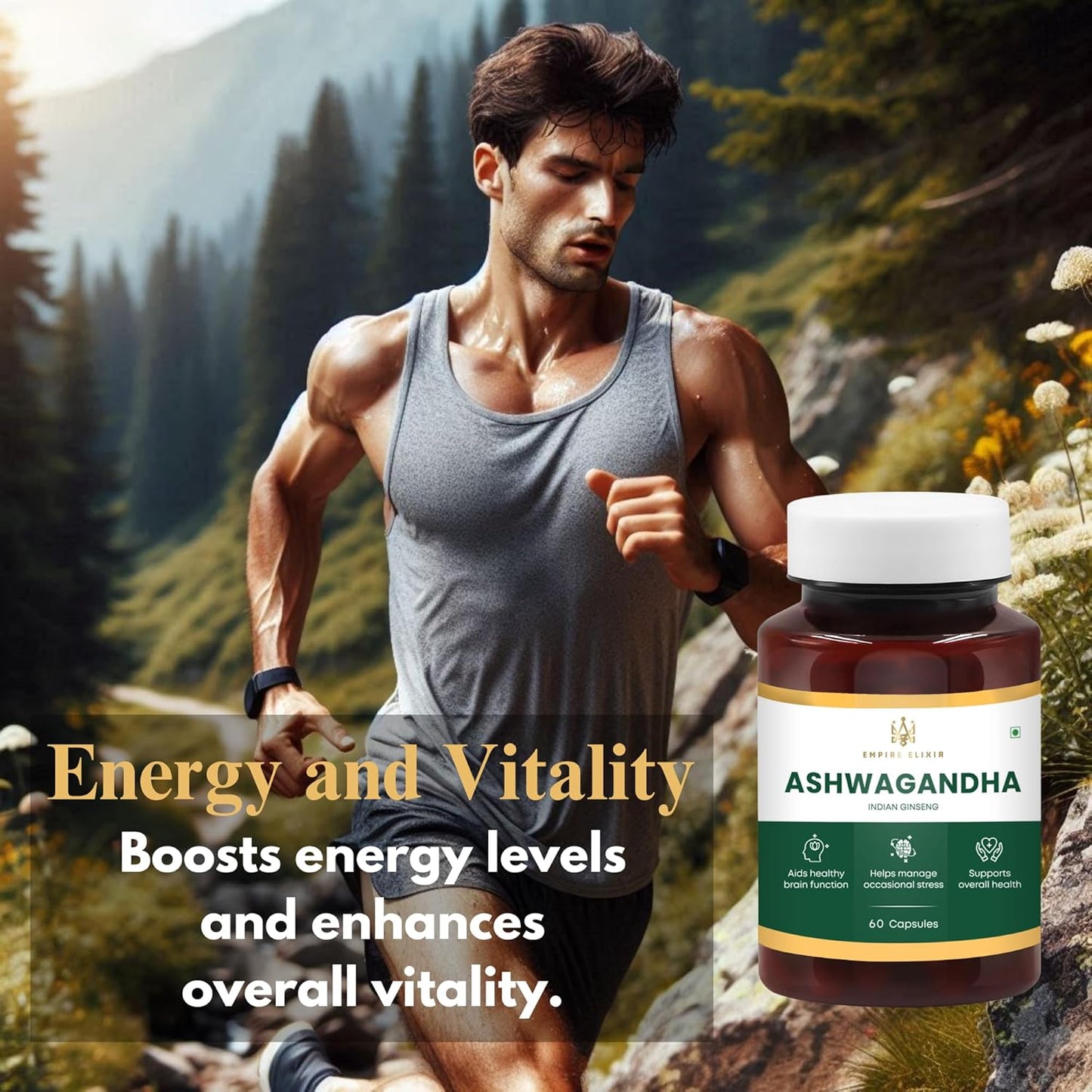 Empire Elixir Ashwagandha Capsules - Energy and Immune Support for Men and Women - 450mg - 60 Capsules