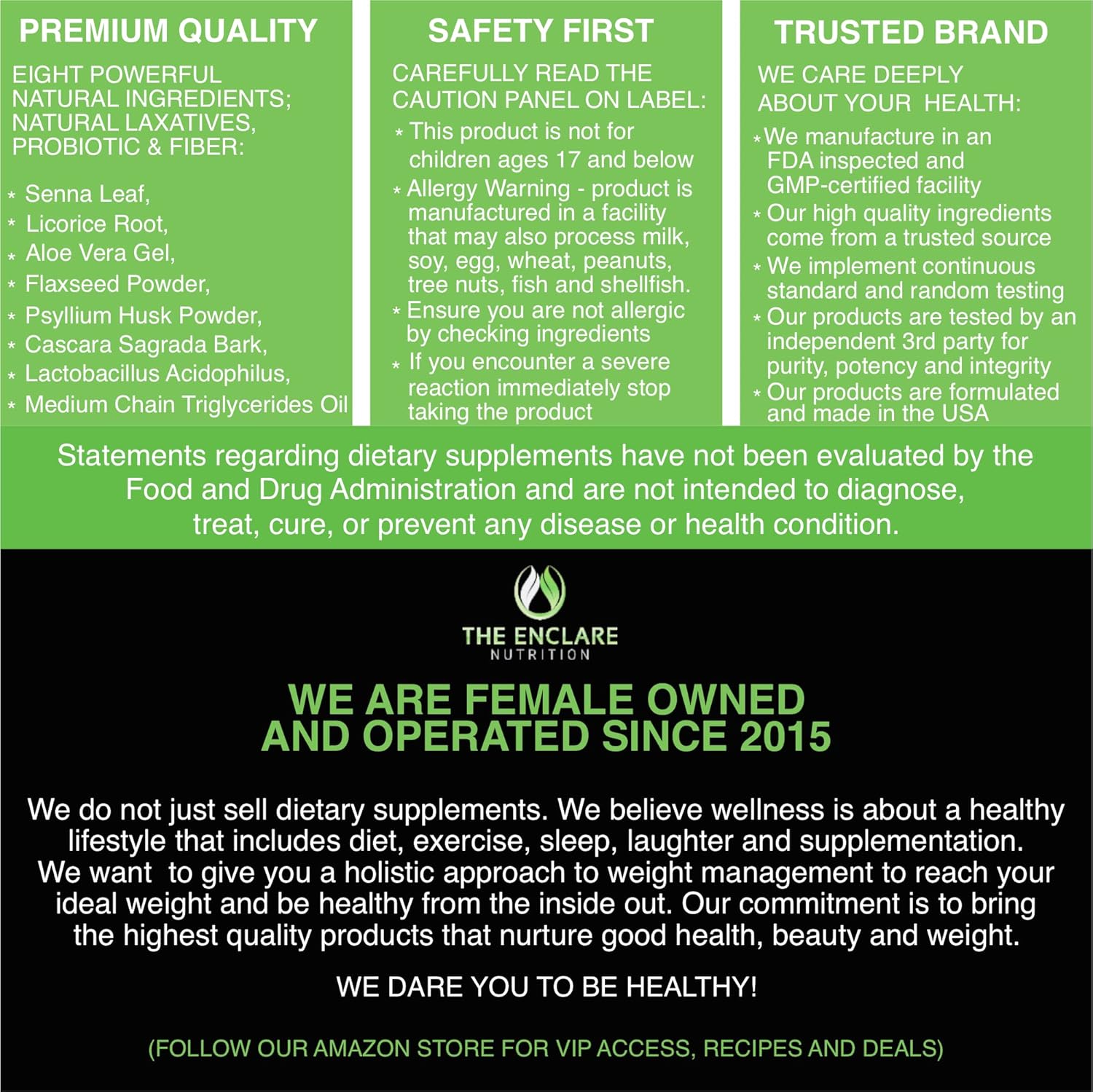 Enclare Nutrition Colon Cleanse: Fast-Acting Detox for Constipation Relief, Bloating, Probiotic, Fiber, Regularity, Energy - 2 Pills