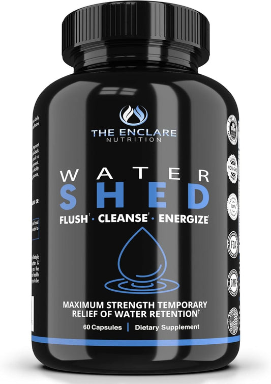 Enclare Nutrition Watershed Max Strength Water Pills for Diuretic Relief and Detox - Liver, Kidney, Weight Management - 1 Bottle