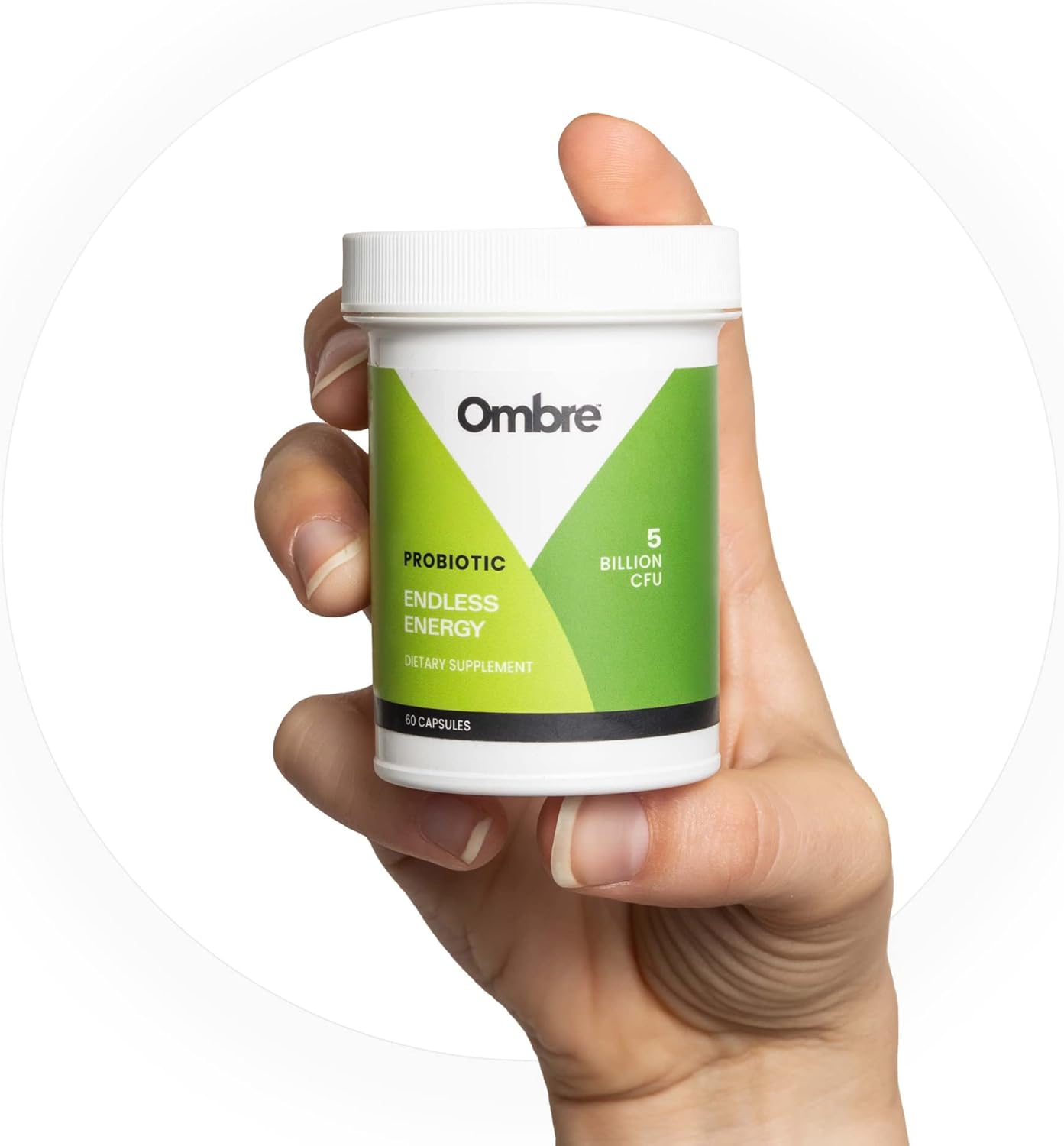 Endless Energy Probiotic Supplement with Ombre, 12 Billion CFU for Energy, Memory, Focus & Gut Health, Shelf-Stable - 30 Servings