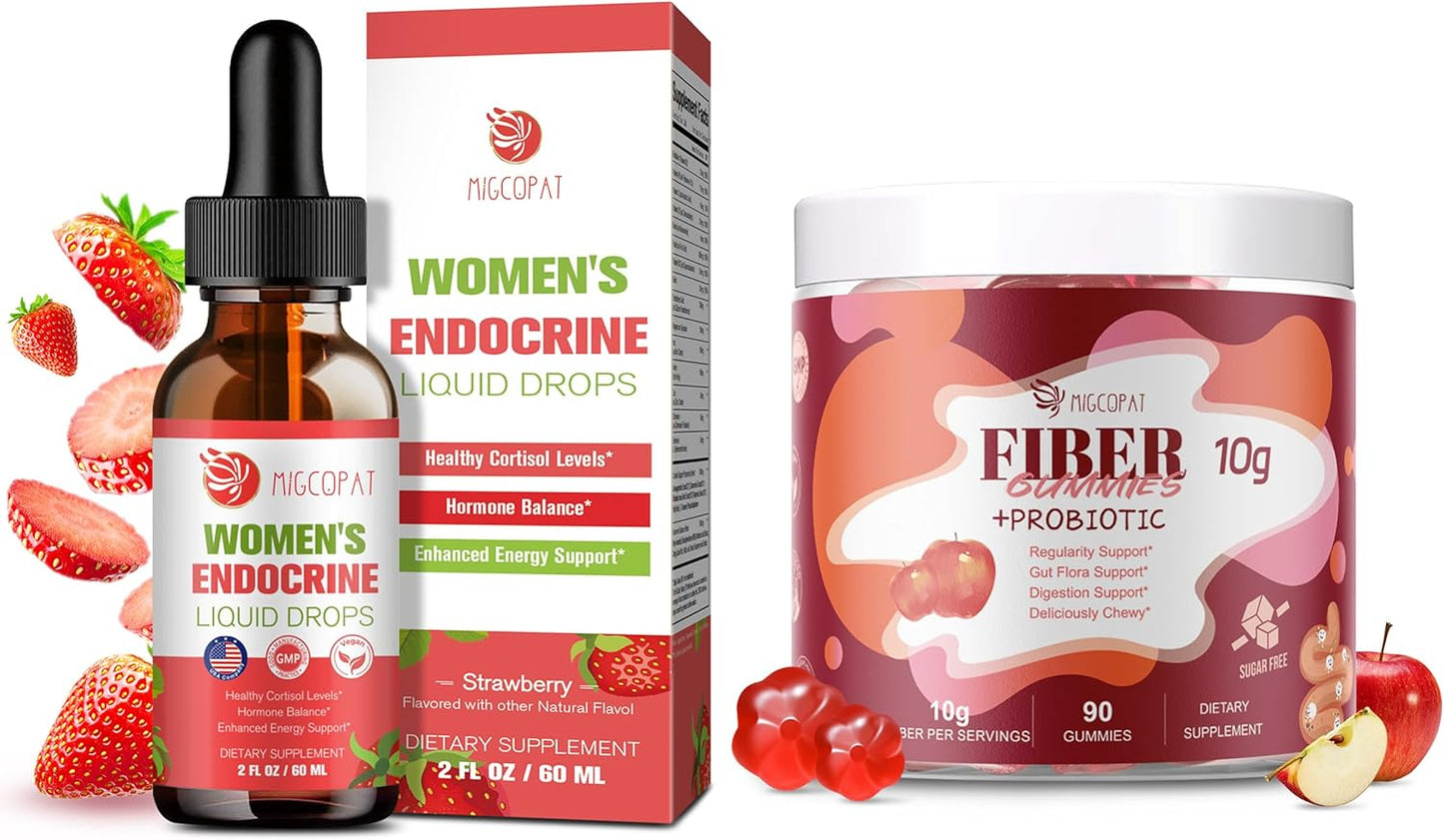 Endocrine Support Bundle: Migcopat Fiber Gummies and Liquid Drops
