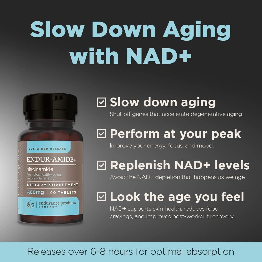 Endurance Products EPC Company NAD+ Niacinamide B3 500mg Immediate Release Vitamin B-3 - 200 Tablets