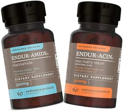 Endurance Products NAD+ Niacinamide B3 & Niacin 500mg 200 Tablets - Extended Release & Low-Flush