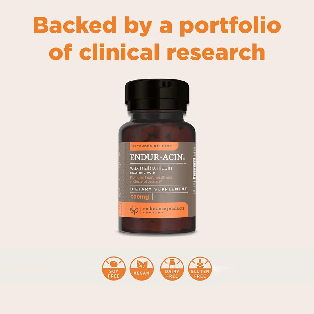 Endurance Products NAD+ Niacinamide B3 & Niacin 500mg 200 Tablets - Extended Release & Low-Flush