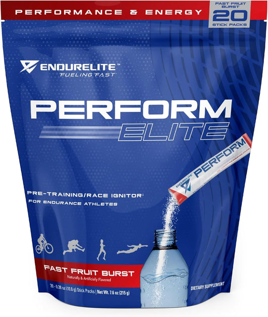 EndurElite Perform Elite Pre-Workout Powder Supplement for Endurance Athletes - 20 Servings - Fast Fruit Burst Flavor