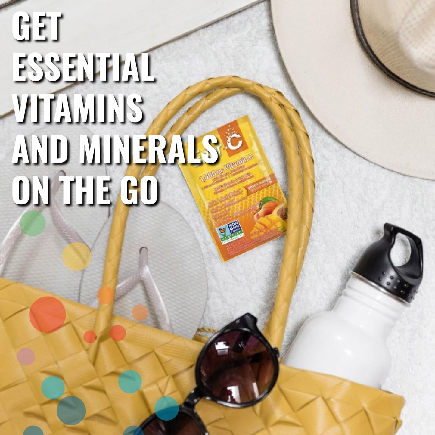 Ener-C Peach Mango Multivitamin Drink Mix Powder - Vitamin C 1000mg & Electrolytes - Natural Energy & Immune Support - Non-GMO Vegan & Gluten Free - 30 Packets