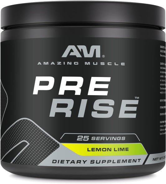 Energizing Pre-Workout Powder with Caffeine & Beta-Alanine - 25 Servings, Lemon Lime Flavor for Men & Women