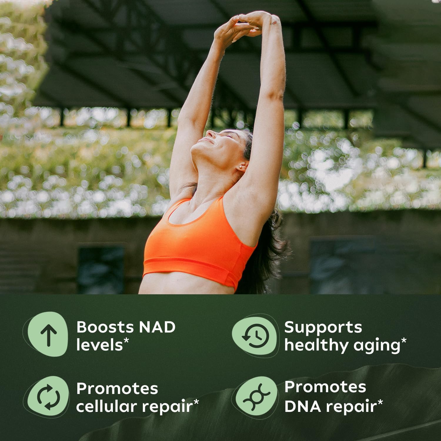 Energy and Focus Boosting NAD+ Supplement with Nicotinamide Riboside 900mg - 80 Capsules for Anti-Aging and Cellular Health