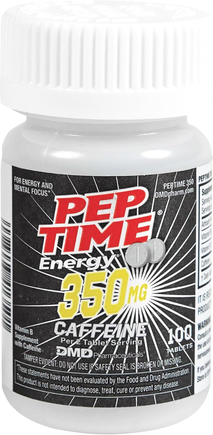 Energy Boosting Caffeine Pills with Vitamin B6 & B12 for Focus & Performance, 100 Tablets