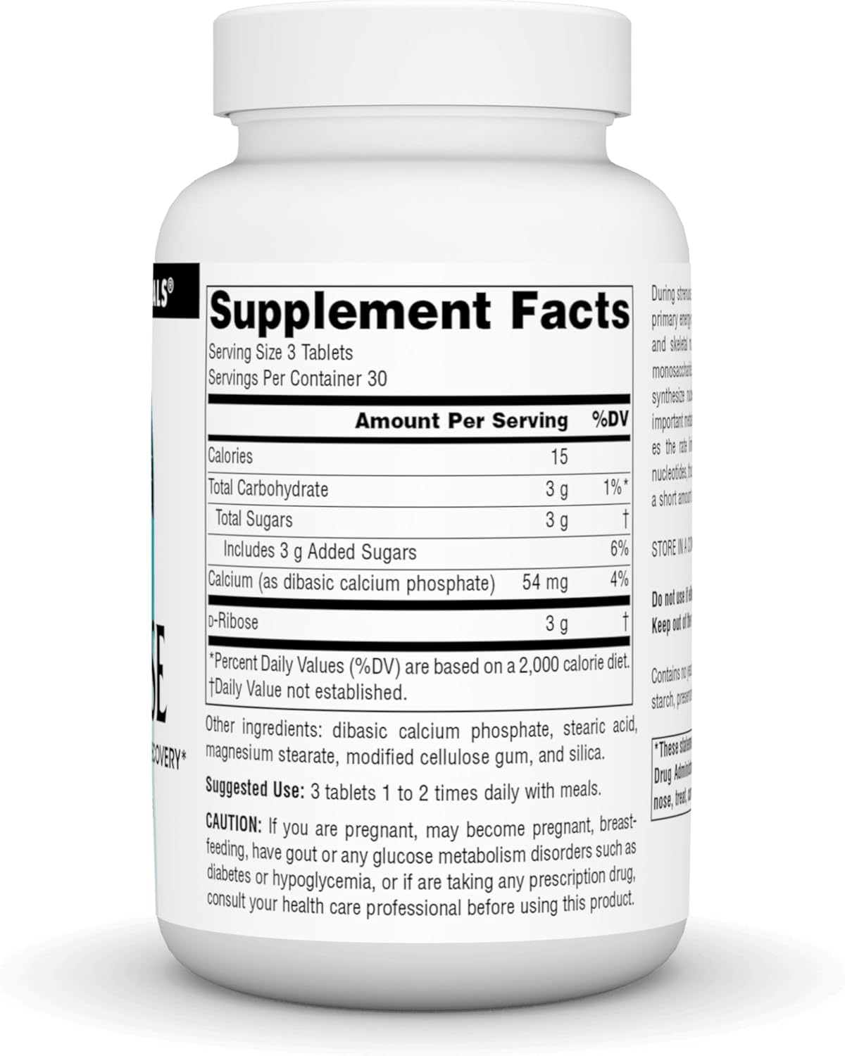Energy-Boosting D-Ribose Tablets for Workout Recovery - 90 Count