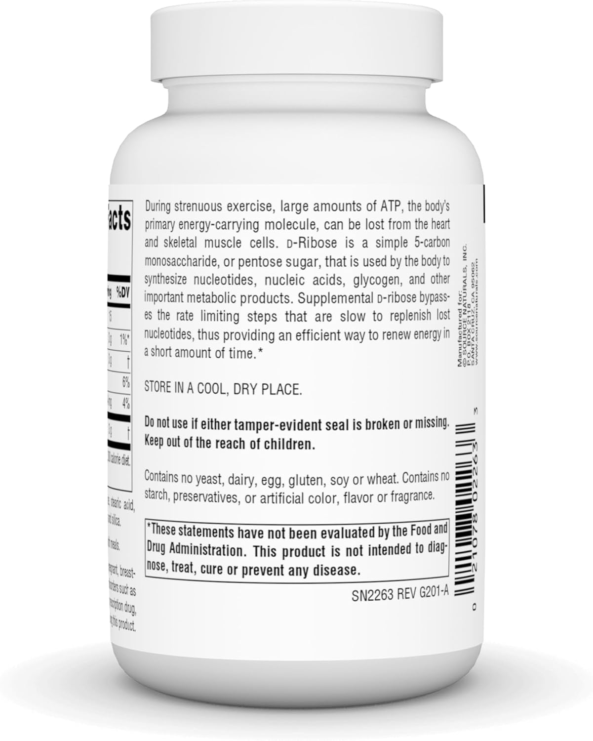 Energy-Boosting D-Ribose Tablets for Workout Recovery - 90 Count