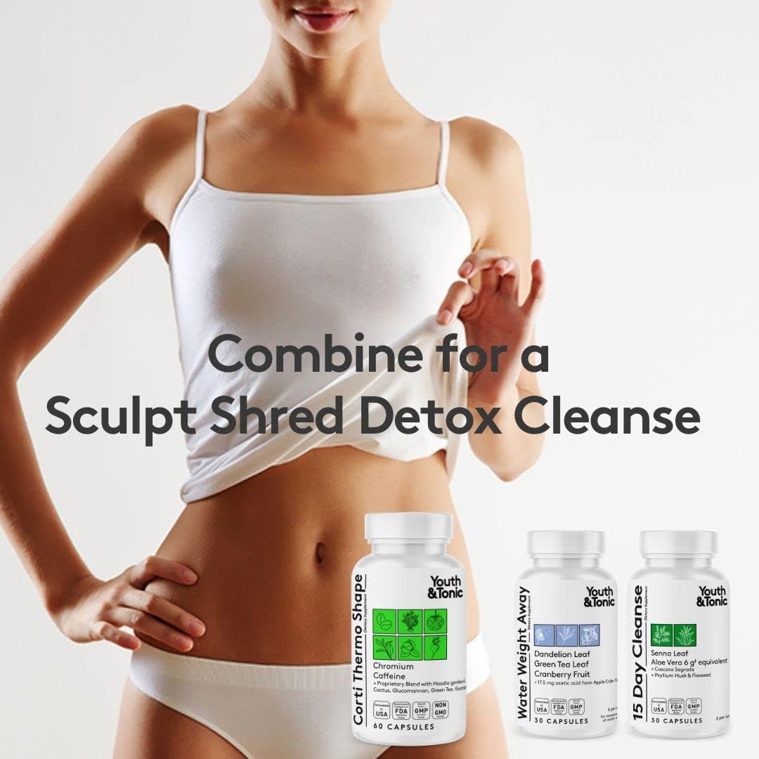 Energy-Boosting Diet Pills for Men and Women | Youth & Tonic Corti-Thermo Shape Capsules with Caffeine, Chromium, Guarana, and Hoodia Gordonii for Metabolism Support and Focus