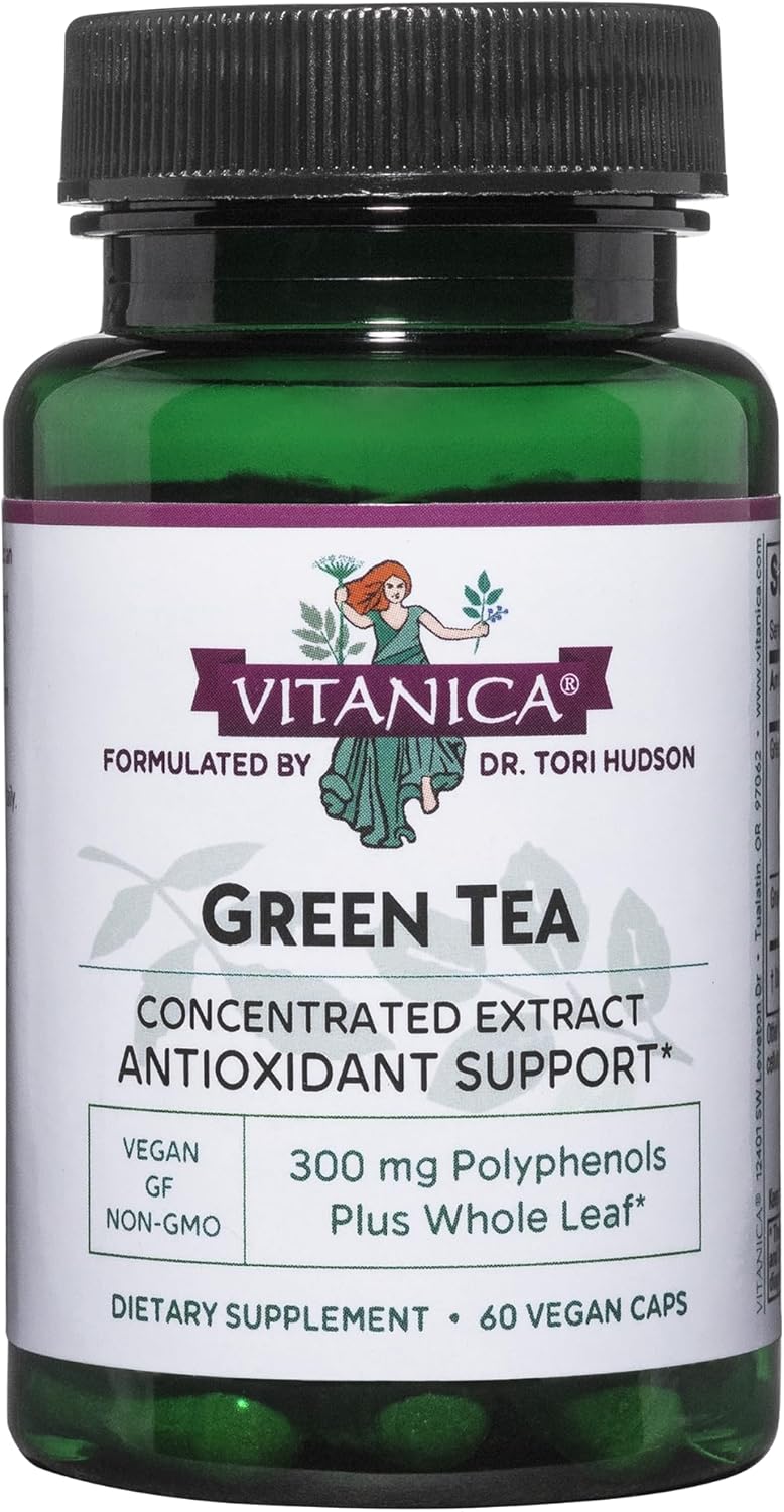 Energy-Boosting Green Tea Extract Capsules with High EGCG, Polyphenols, and Catechins - Vegan Antioxidant and Immune Support - 60 Capsules