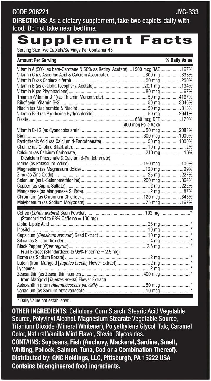 Energy-Boosting Multivitamin for Men | GNC Mega Men Metabolism & Antioxidants | 90 Capsules