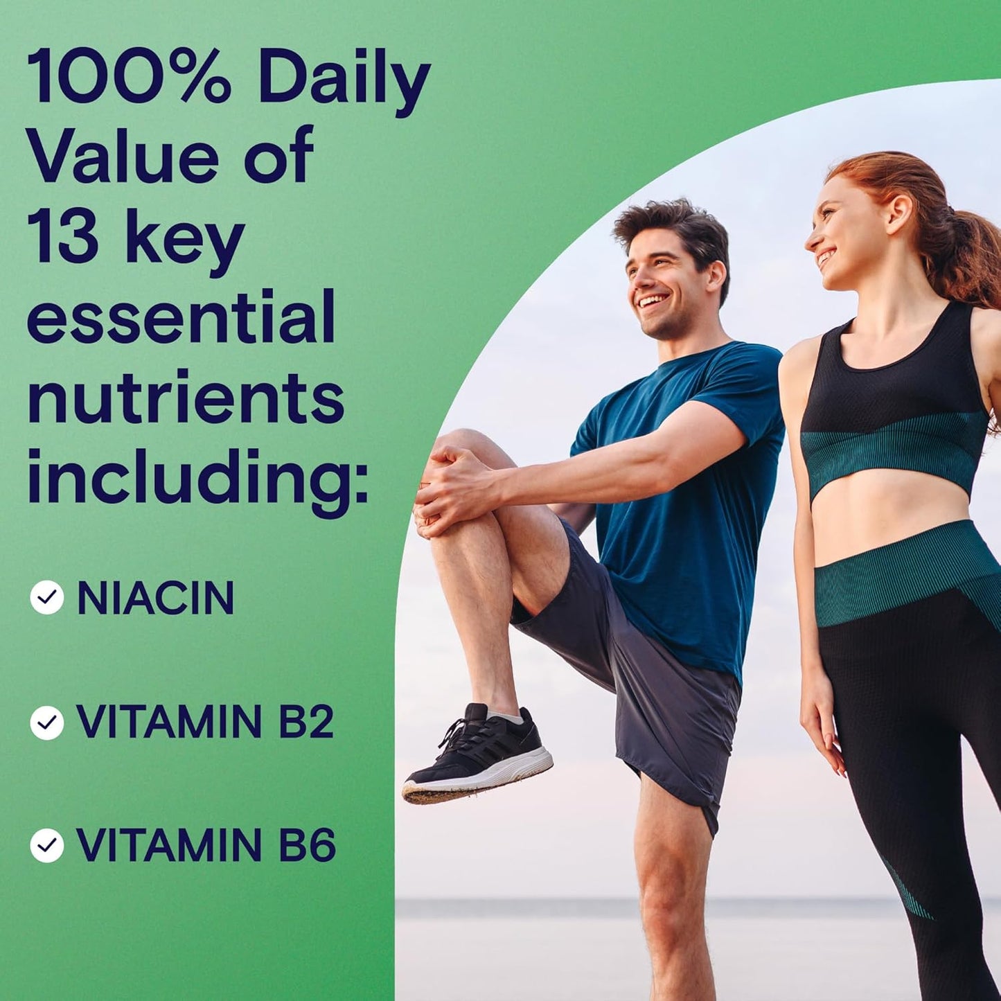 Energy Boosting Multivitamin for Physical & Mental Alertness, 120 Count - Vitamin B6, B12, Caffeine, Folic Acid