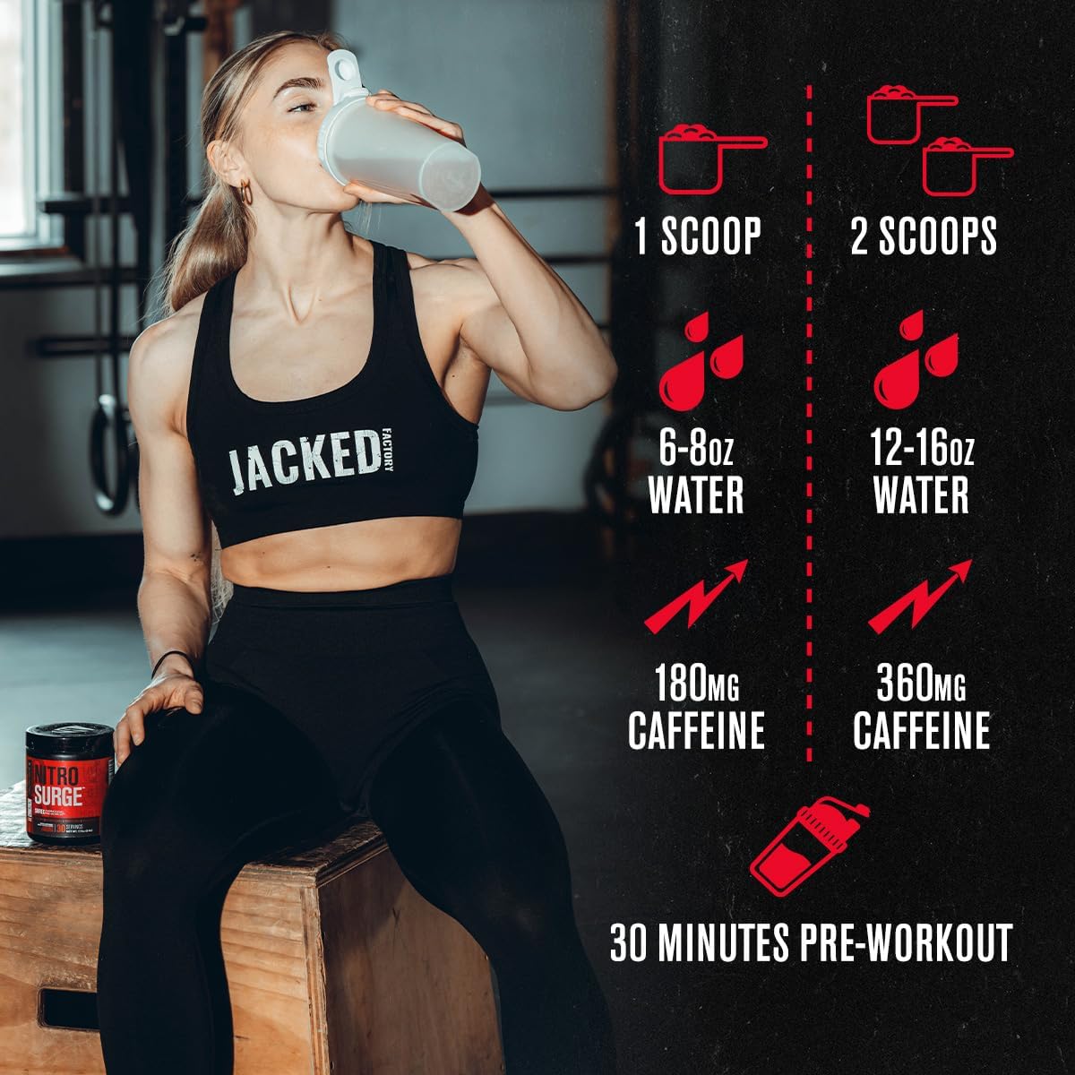 Energy-Boosting Pre Workout Supplement for Sharp Focus & Strength Gains - Nitric Oxide Booster & Powder - 30 Servings, Black Cherry Flavor