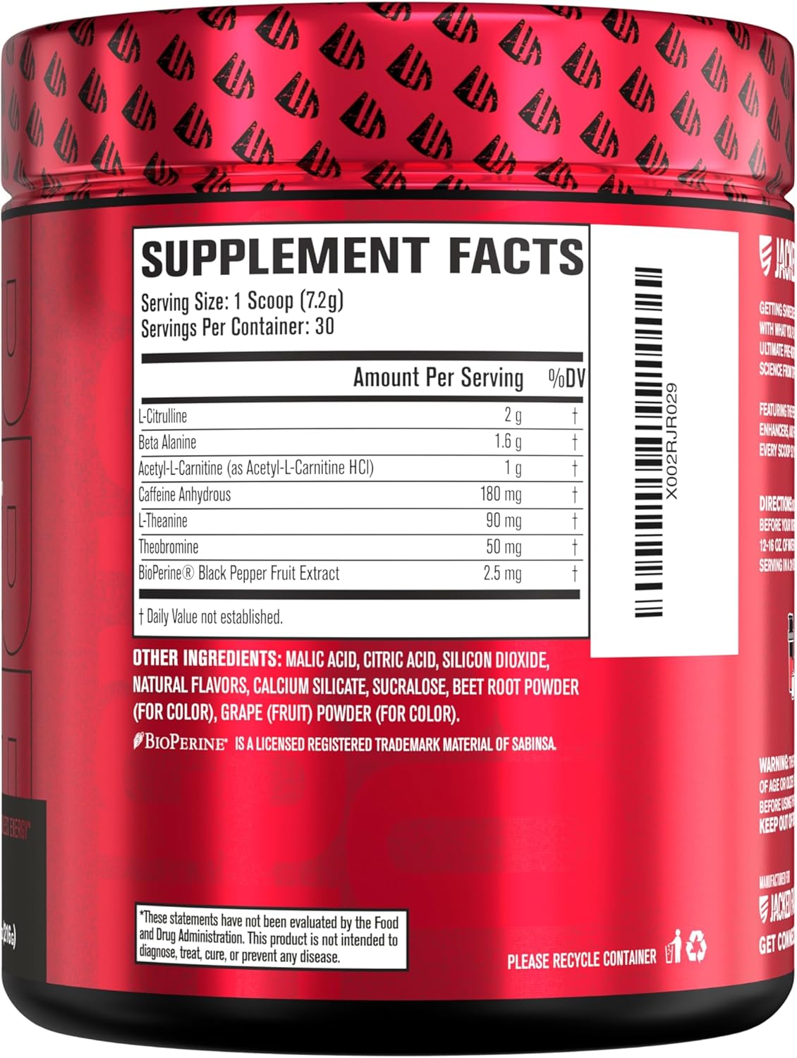 Energy-Boosting Pre Workout Supplement for Sharp Focus & Strength Gains - Nitric Oxide Booster & Powder - 30 Servings, Black Cherry Flavor