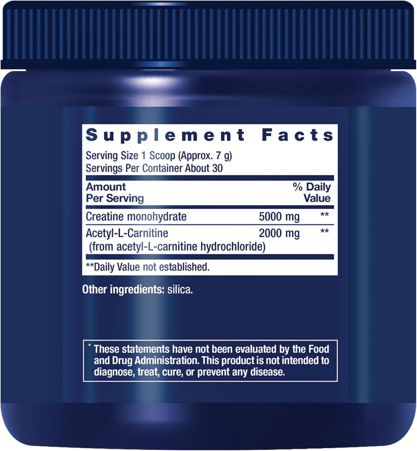 Energy Support Supplement with Creatine Monohydrate & Acetyl-L-Carnitine - 30 Servings, Vegetarian & Non-GMO