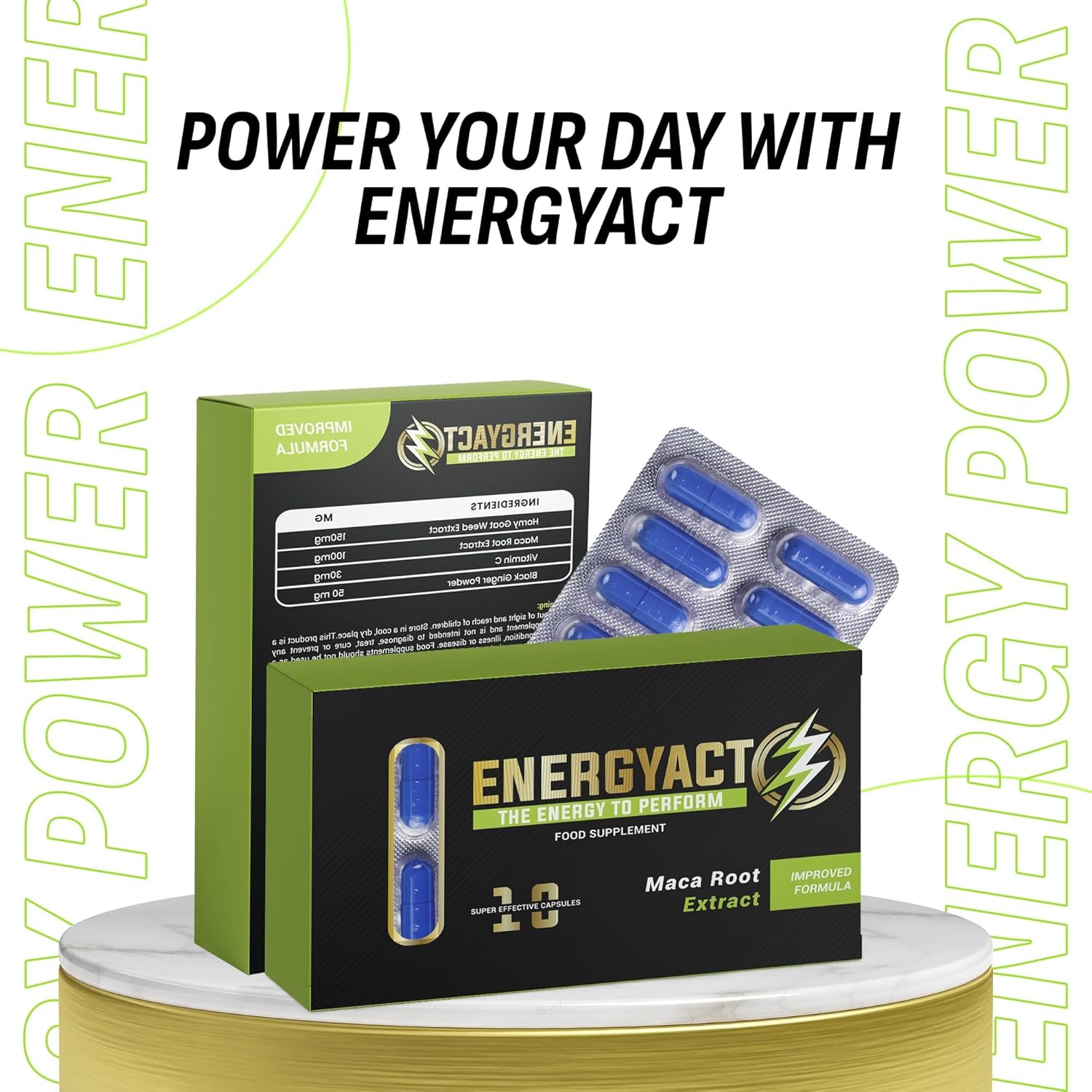 ENERGYACT Blended Sports Nutrition Bars - Fuel Your Endurance and Energy Levels (10 Pack)