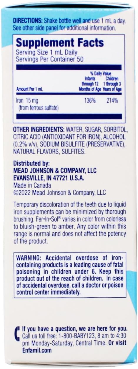 Enfamil Fer-In-Sol Iron Supplement Drops - 1.66 oz, 3 Pack