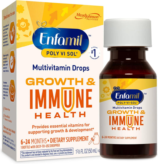 Enfamil Poly-Vi-Sol Liquid Multivitamin Drops for Growth & Immune Support, 50mL Bottle