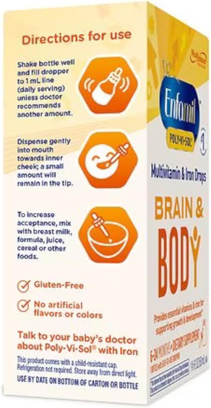 Enfamil Poly-Vi-Sol Multivitamin Drops with Iron - 50 mL Bottle