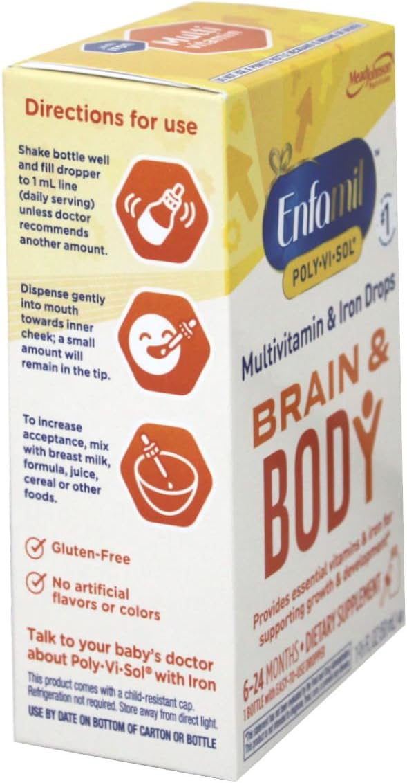 Enfamil Poly-Vi-Sol Multivitamin Drops with Iron - 50 mL Bottle
