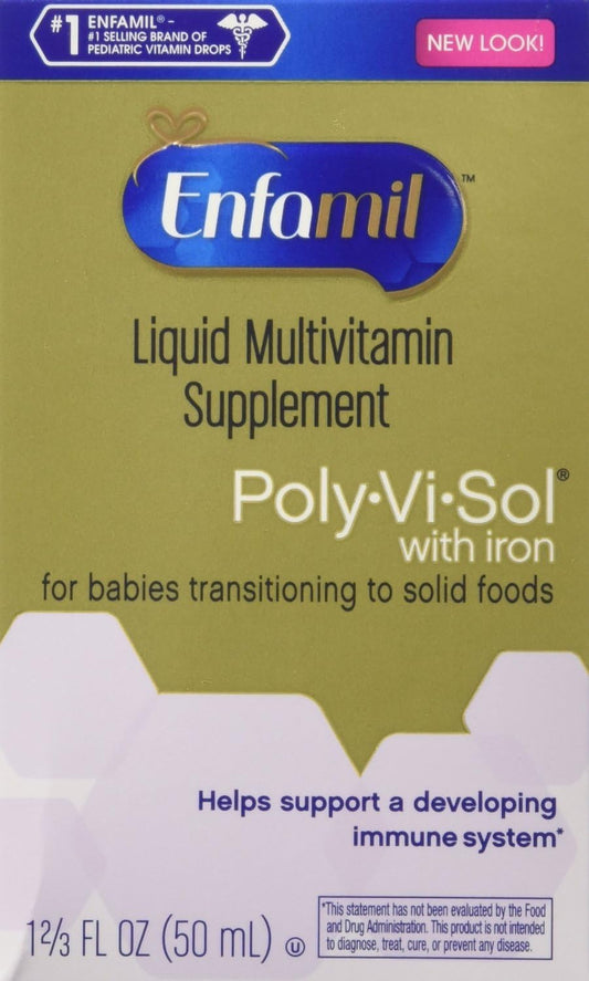 Enfamil Poly-Vi-Sol Multivitamin Drops with Iron, 3-Pack for Babies and Toddlers