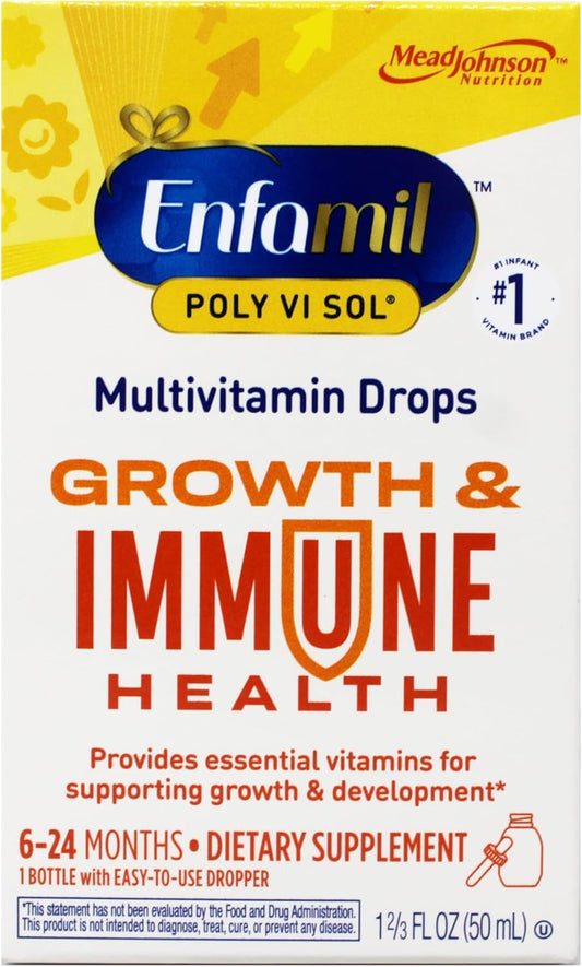 Enfamil Prenatals & Baby Vitamins Poly-Vi-Sol with Iron Drops, Fruit Flavor, 50 ml for Infants and Toddlers