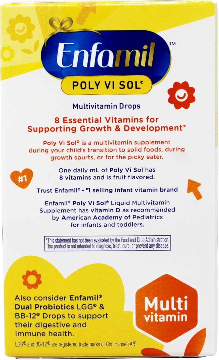 Enfamil Prenatals & Baby Vitamins Poly-Vi-Sol with Iron Drops, Fruit Flavor, 50 ml for Infants and Toddlers