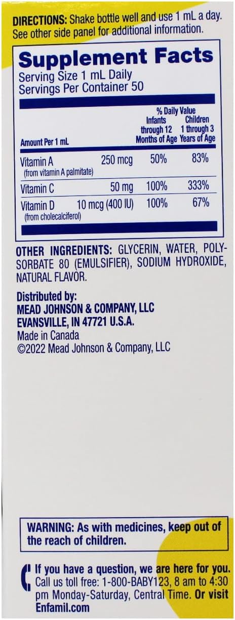 Enfamil Tri-Vi-Sol Infant Supplement Drops with Vitamins A, D, & C - 50 mL