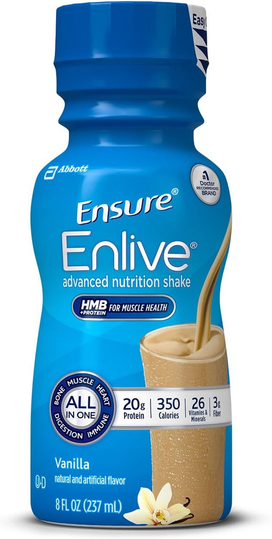 Enlive Advanced Nutrition Shake Vanilla Meal Replacement Shakes 16ct - 20g Protein