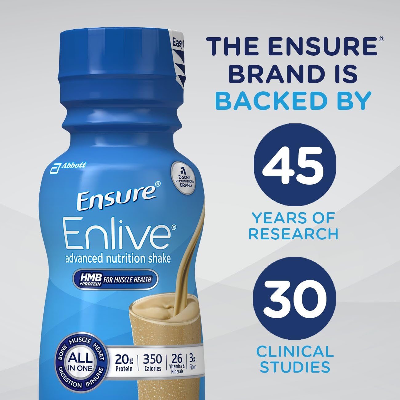 Enlive Advanced Nutrition Shake Vanilla Meal Replacement Shakes 16ct - 20g Protein