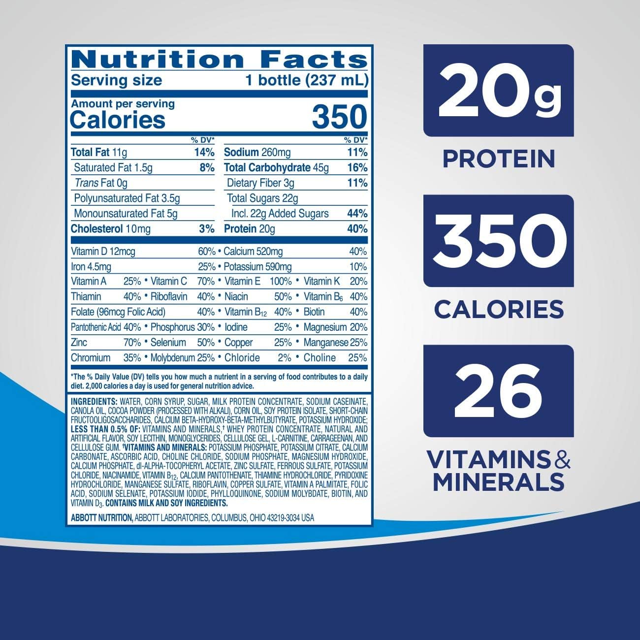 Enlive Meal Replacement Shake - 20g Protein, 350 Calories, Advanced Nutrition, Milk Chocolate - 8 Fl Oz, 16 Pack