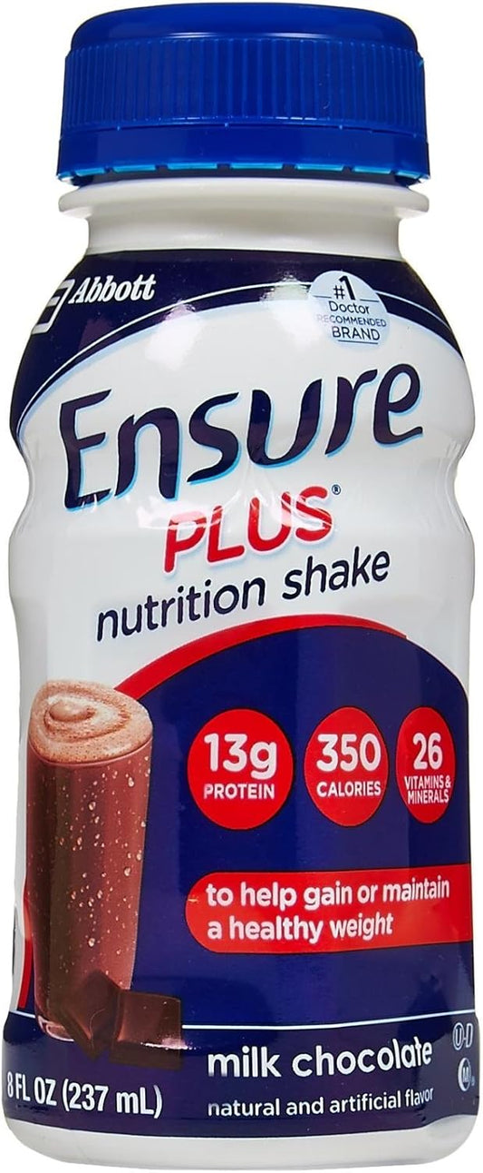 Ensure Plus Milk Chocolate Nutrition Shake Bottles - 8 oz, Pack of 6