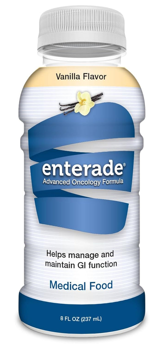 enterade AO Vanilla Flavor 8oz - 12 Bottles, Formulated to Alleviate GI Side Effects During Treatment, Supportive Care Drink