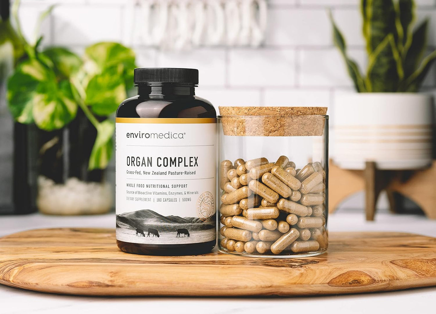 Enviromedica Grass-Fed Organ Complex: Freeze-Dried Beef Liver, Kidney, Heart, and Pancreas - 180 Capsules